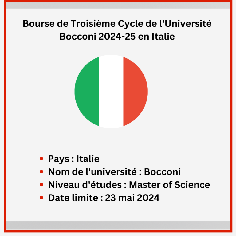 Bourse de Troisième Cycle de l’Université Bocconi 2024-25 en Italie