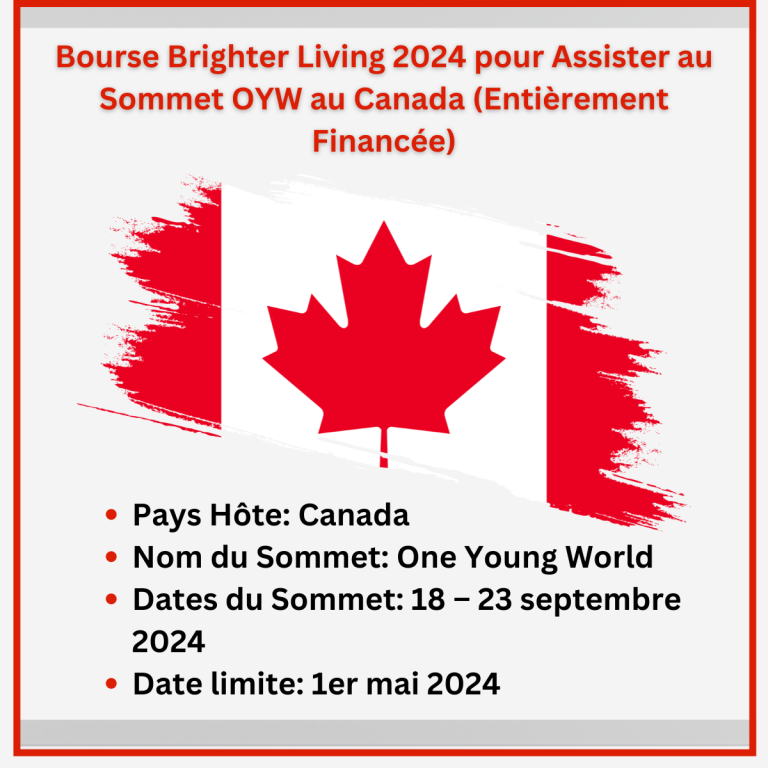 Bourse Brighter Living 2024 pour Assister au Sommet OYW au Canada (Entièrement Financée)